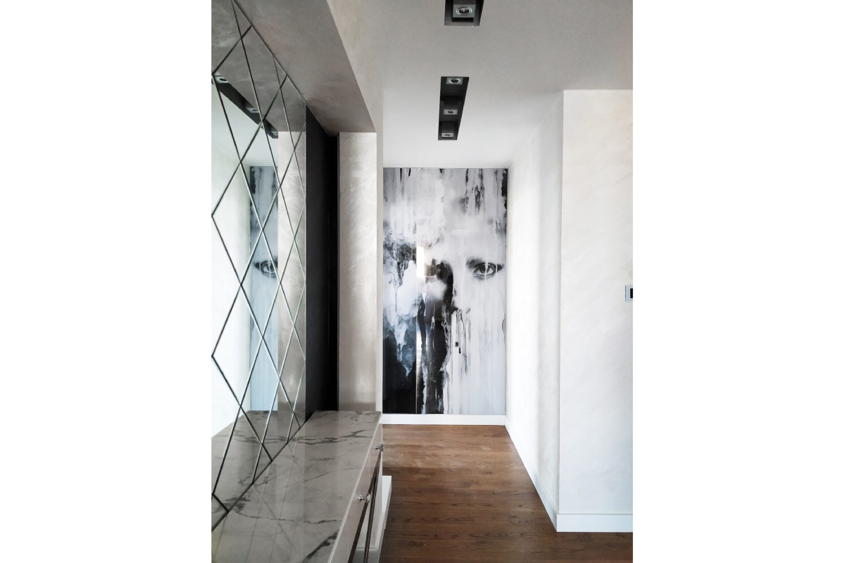 Modern abstract painting, black and white, suitable for home decoration