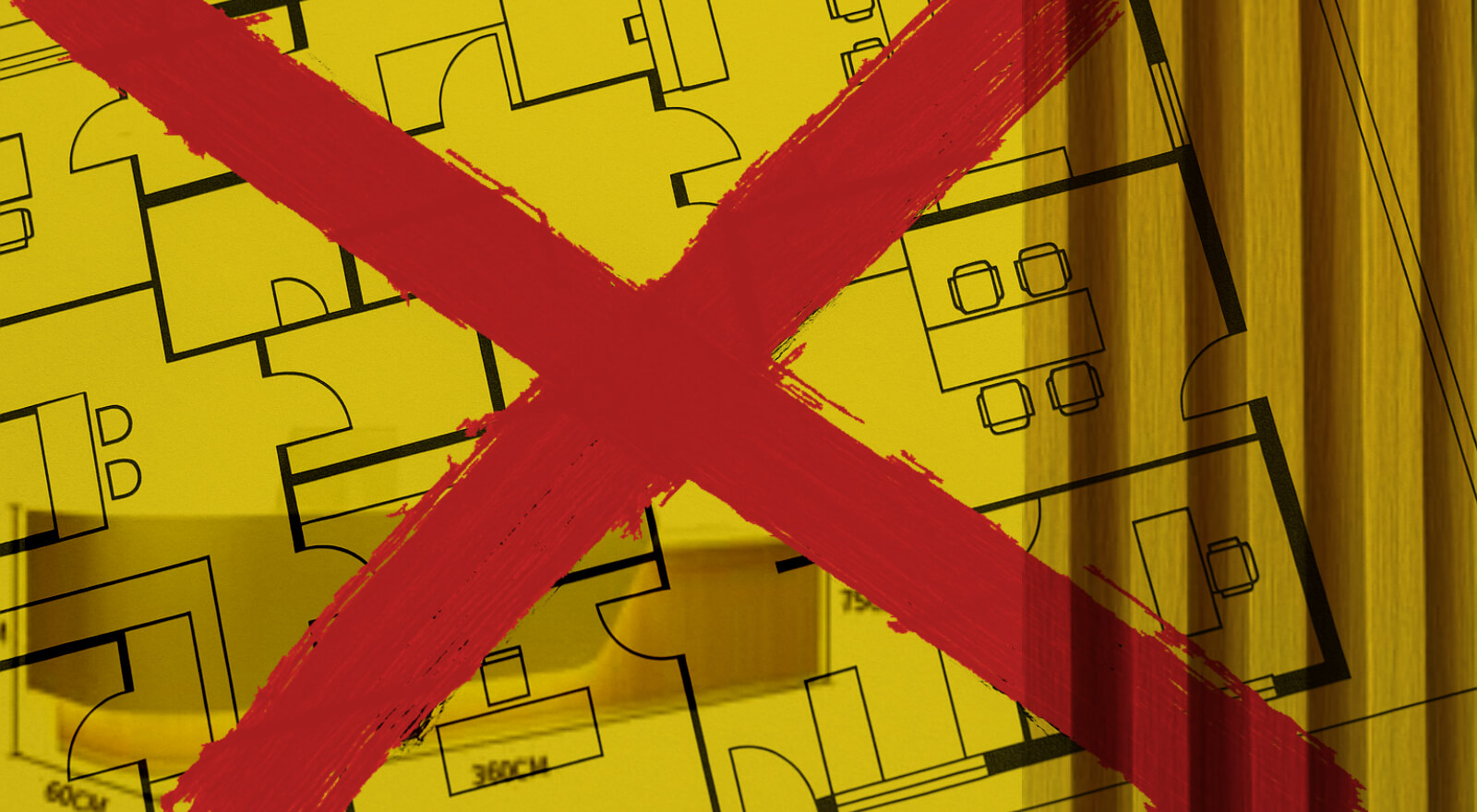 Yellow floor plan, no make/model, yellow color, suitable for architectural design and planning